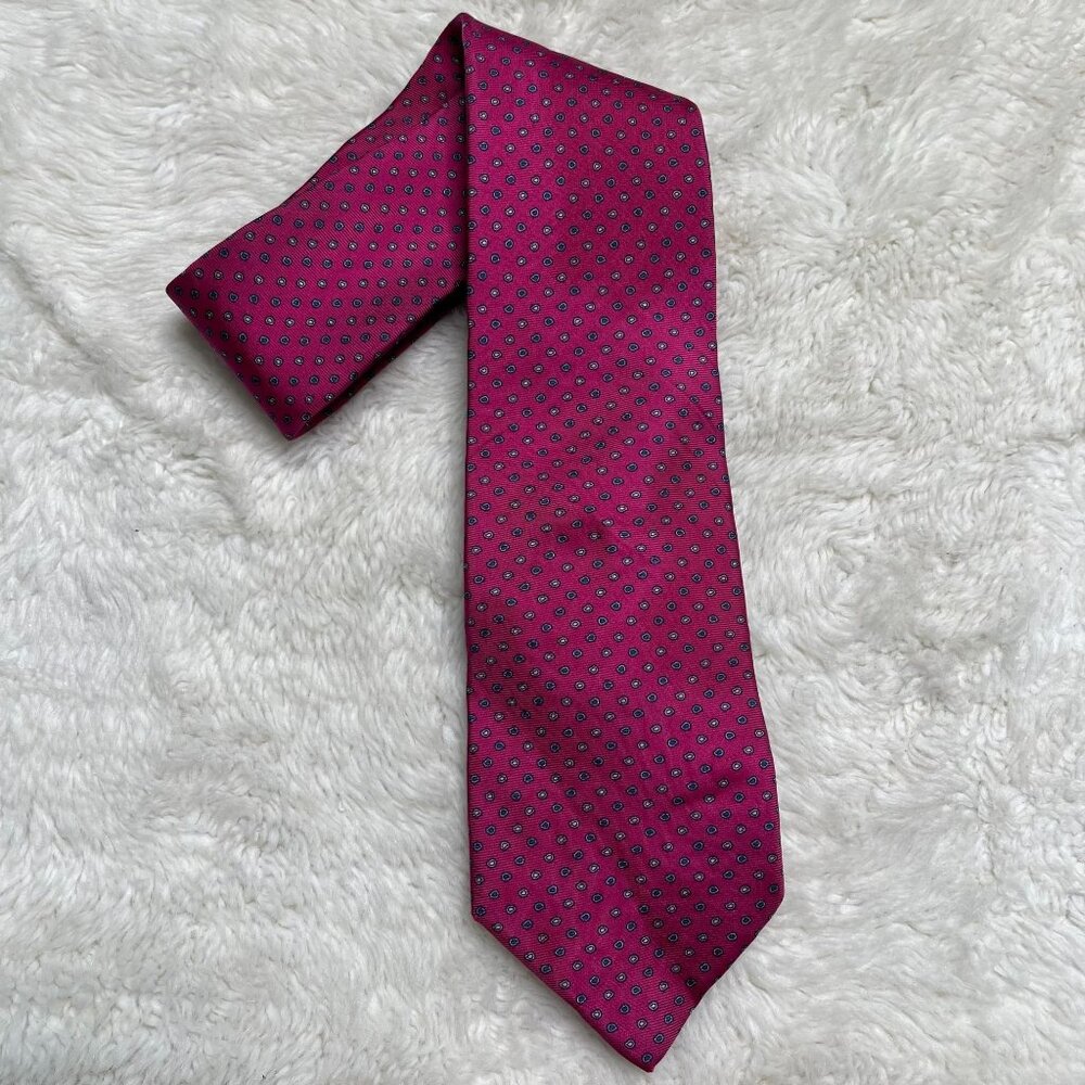 Christian Dior Men's Pink Geometric Paisley Print Tie One Size